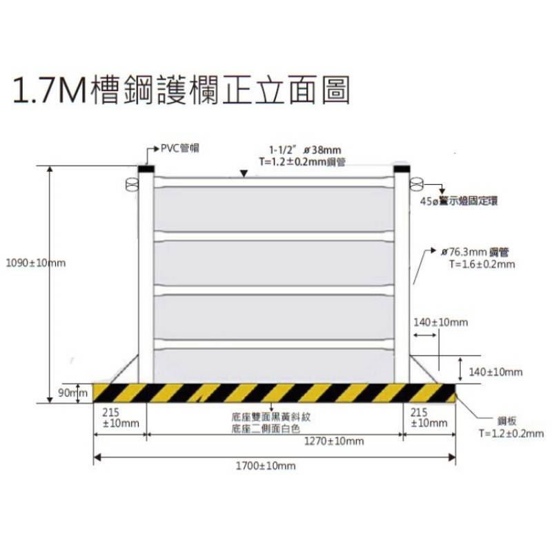 1.7M槽鋼護欄